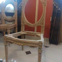 مبل خام و میز نهار خوری منبت کاری  راش روس