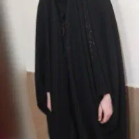 چادر کرپ مشکی دانشجویی ،جده نگین دار