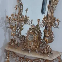 آیینه و شمعدانی و ساعت در حد نو