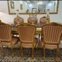 میز وصندلی نهار خوری استیل ورق طلا