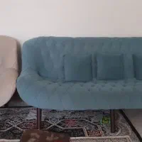 مبل ۷نفره کرمی ابی فیروزه ای