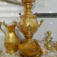 ست کامل سماور برنجی زغالی نو