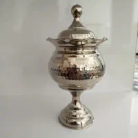 قندان مسی رنگ سفید