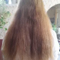 مو رنگ شده  ۴۰۰ سانت و موی طبیعی