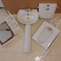 روشویی،سنگ توالت،شیراهرمی،فلاش تانک،باکس آینه
