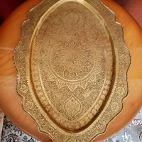 سینی برنجی تمام قلم کاری
