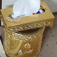 سطل و جا دستمالی طلایی