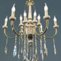 لوستر سنگی ده شعله /تعویض لوستر کهنه با نو