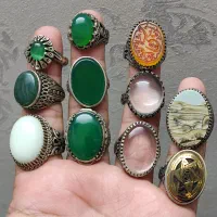 انگشتر خطی سنگ اصل ( نقره روس)