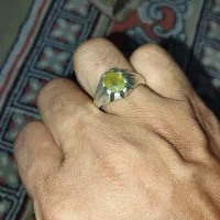 انگشتر نقره یاقوت زرد