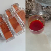 پودر زعفران بدون رنگ خوراکی و هیچ افزودنی شیمیایی