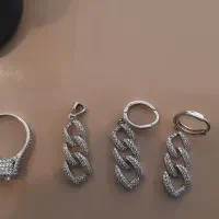 سرویس نقره(گوشواره و انگشتر و آویز ) و ساعت نقره
