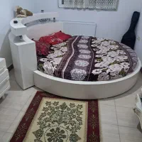 تختخواب گرد  دو نفره  همراه  تشک