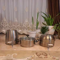 کتری استیل و قابلمه استیل کاملا سالم درحد نو