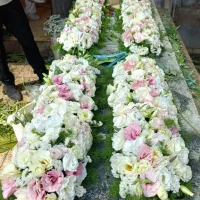 گل متری دور مزار سنگ قبر تکه ای ریسه ای پازلی