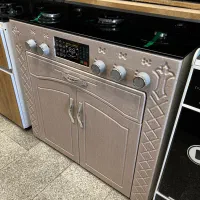 اجاق گاز طرح فر با کابینت شیشه و استیل کد F24