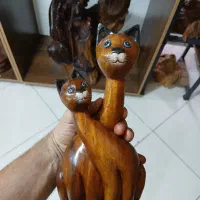 مجسمه چوبی گربه چوبی