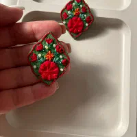 گوشواره گلدوزی دستی