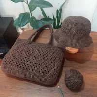 کیف و کلاه دستبافت با نخ رافیا وارداتی
