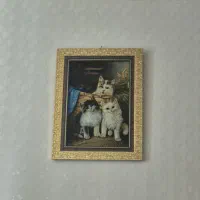 تابلو فرش سه بعدی چله ابریشم طرح گربه