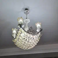 دو عدد لوستر برنز رنگ شده(سفید)