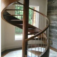 راه پله گرد پیچ صاف اهنی فلزی