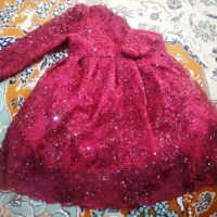 ست لباس مادر دختری مجلسی پارچه سنگ دوزی