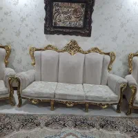 مبلمان استیل 7نفره با میزعسلی