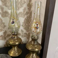 دو عدد چراغ نفتی برنجی