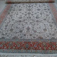 یک جفت فرش ماشینی میزبان گل نقش کاشان