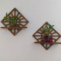 شلف چوبی دیواری طرح خورشیدی