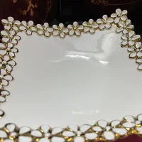 ظروف میوه و شیرینی خوری گل دار کاملا سالم در حد نو