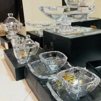 سرویس کریستال کاستل ۱۲ نفره فنجون قندون پارچ لیوان