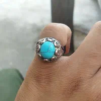 نگین نقره فیروزه ای