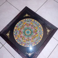 بشقاب سفالی میناکاری شده کاملا نو