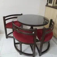 میز ناهار خوری همراه ۳ صندلی + به همراه شیشه