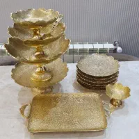 سرویس هندی براق و قلم کاری برنز برنزی