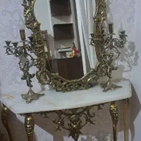 آیینه کنسول و شمعدان برنز
