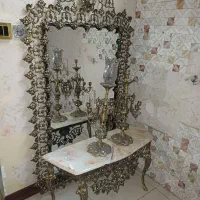 بوفه آینه کنسول ساعت برنز