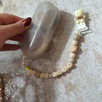 بند پستانک مهره ای چوبی