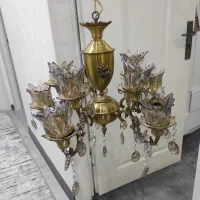لوستر برنزی پنج شاخه ده شعله
