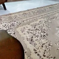 دو عدد فرش جفت ۳در ۴ رنگ کرم گردویی