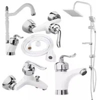 شیرآلات قجری رنگ سفیدکروم مطابق عکس(۵سال ضمانت)