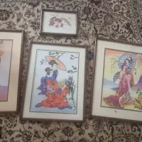 تابلو گلدوزی ژاپنی دستدوز ۶۰ در ۵۰
