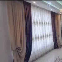 پرده حریر همراه با آستر و والان مخمل