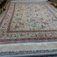 فرش ابریشم رویال طرح شکارگاه
