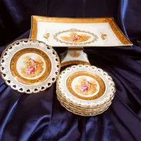 ظروف آنتیک قدیمی دنسی گلپنبه لانگ
