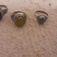 سه عدد انگشتر نقره مردانه