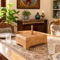 جعبه قاشق و چنگال منبتکاری دستساز با کیفیت