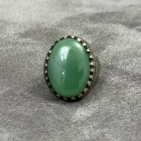 انگشتر عقیق سبز نقره